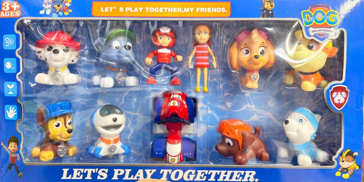 ست فیگور سگهای نگهبان طرح Paw Patrol مدل Let's Play Together (10 تکه)